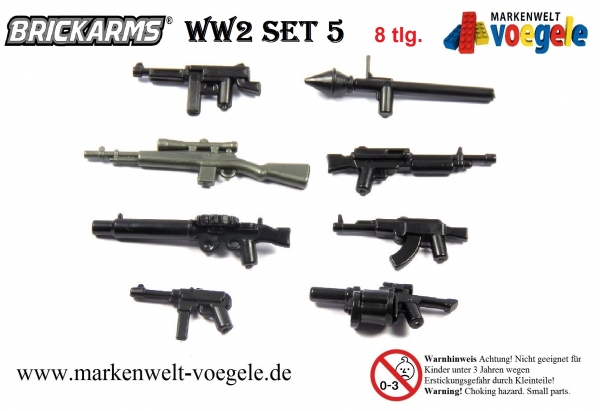 Custom BrickArms Ww2 Set 5. with 8 weapons